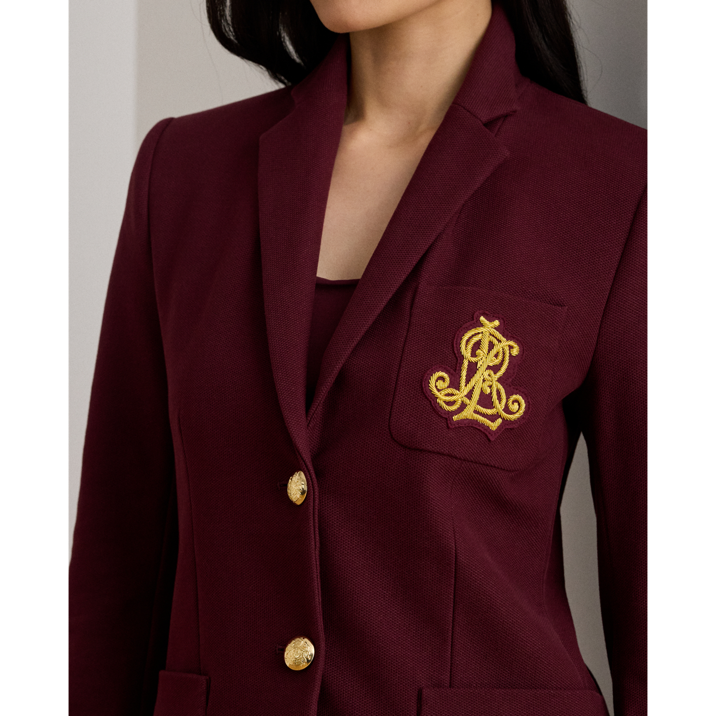 Женский пиджак Ralph Lauren Bullion Jacquard, цвет: Тёмный гранатовый — фото 3