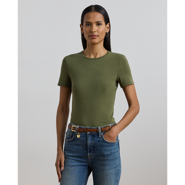 Tシャツ・カットソー POLO RALPH LAUREN Woman T-Shirt Green 200963871 002 Women's T-Shirts, Long & Short Sleeve Tees | Ralph Lauren