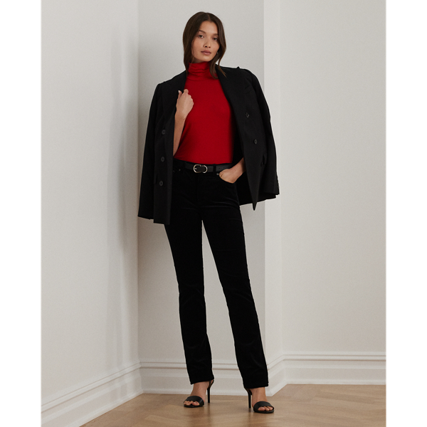 Festive Red Stretch Jersey Turtleneck Lauren 4