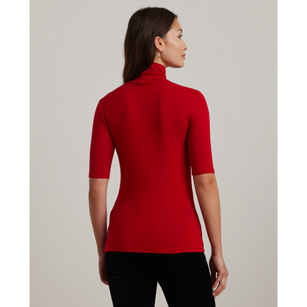Festive Red Stretch Jersey Turtleneck Lauren 5