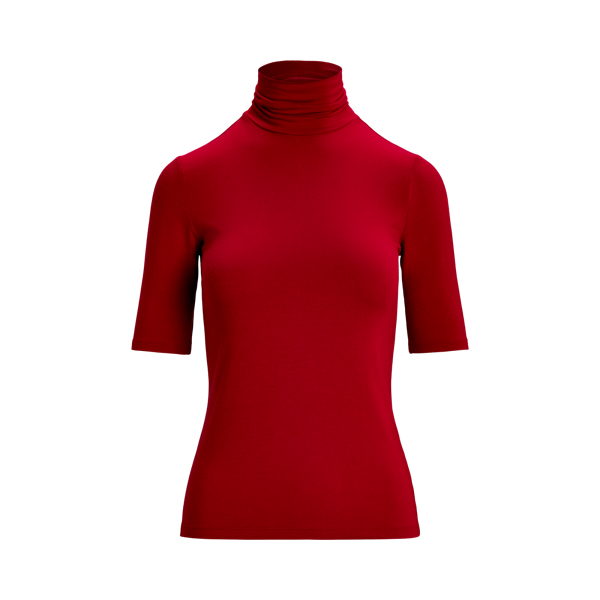 Festive Red Stretch Jersey Turtleneck Lauren 2