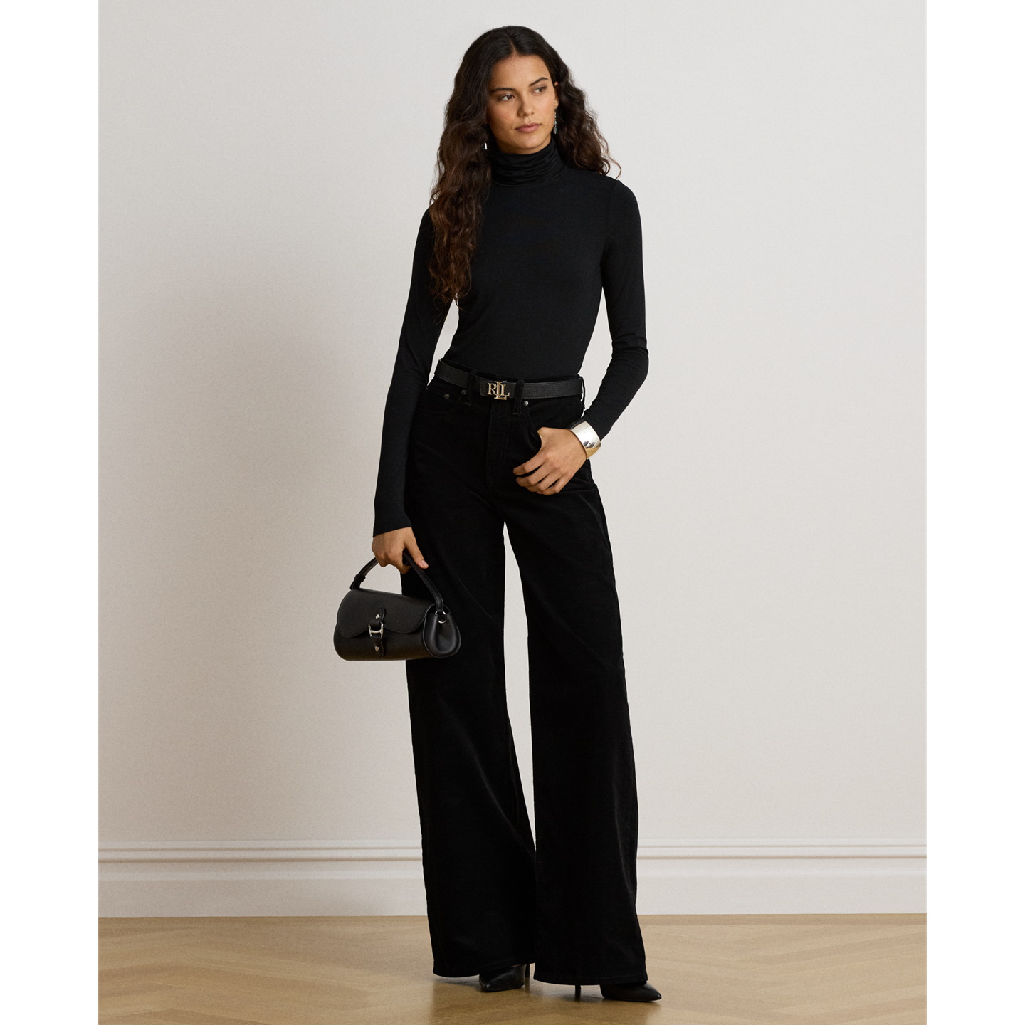 Женская водолазка Ralph Lauren из стрейч-джерси, цвет: Чёрный — фото 1