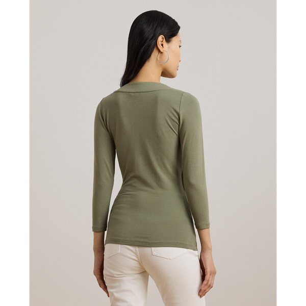 売れ筋商品|||ラルフローレン Tシャツ レディース トップス SURPLICE JERSEY TOP - Long sleeved top - sage green Surplice Jersey Top for Women | Ralph Lauren® PY