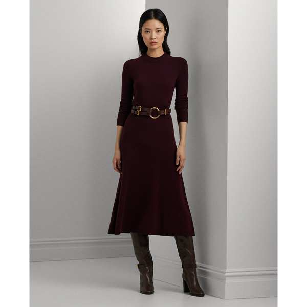 Wool-Blend Long-Sleeve Sweater Dress