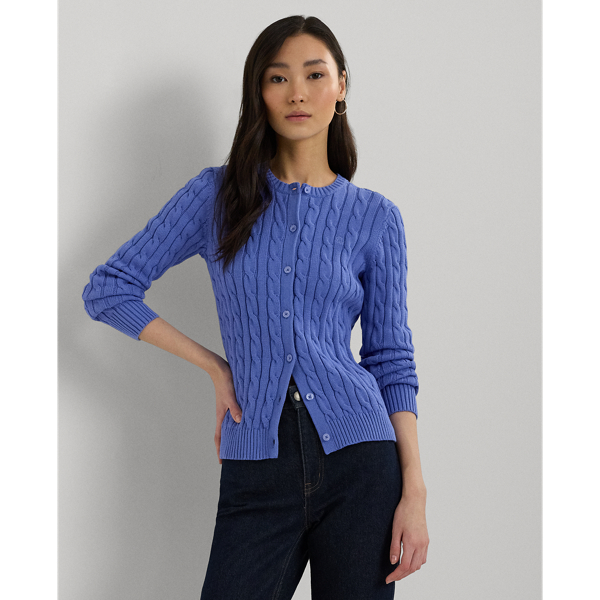 Blue cotton cardigan womens hotsell