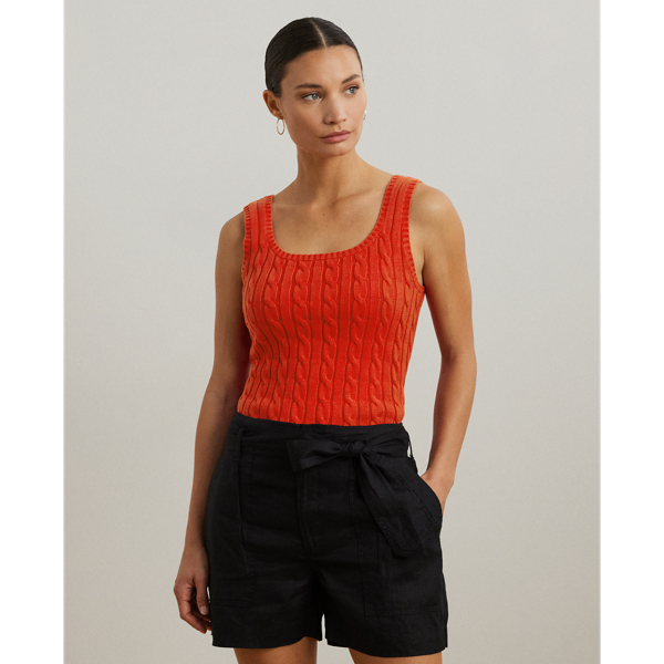 Pull sans manches à torsades