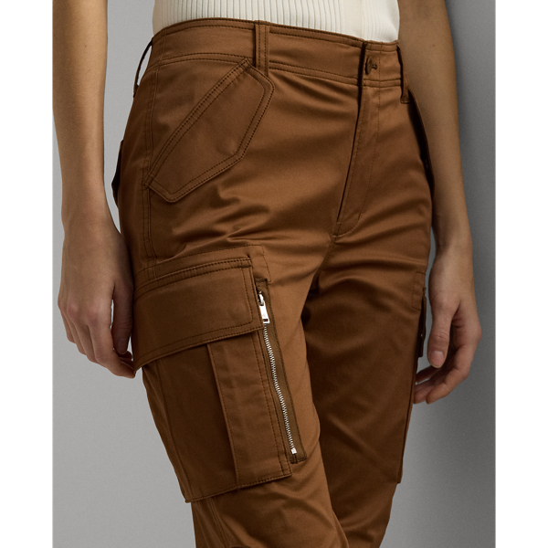 Cargohose aus Baumwollatlas Lauren in Dunkles Terrakotta 6