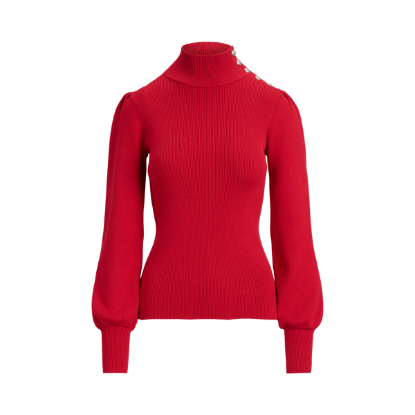 Maglia con collo a lupetto e bottoni