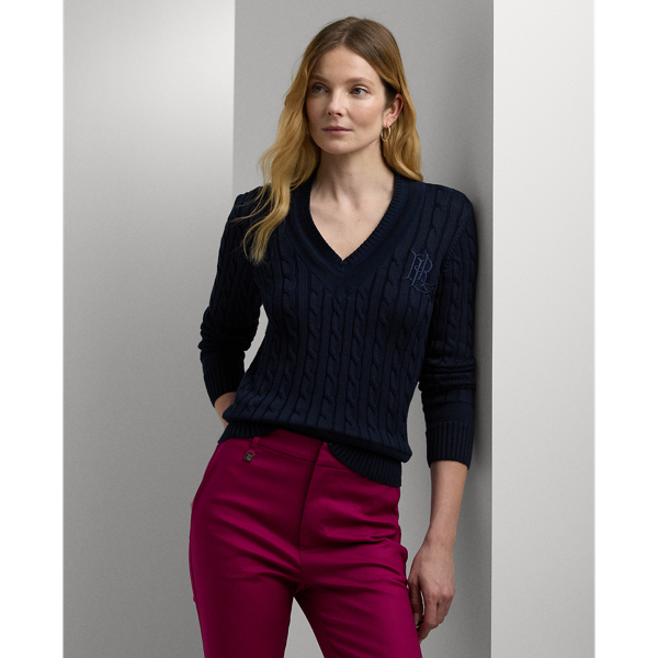 Lauren Navy Cable-Knit Cricket Sweater Lauren 1