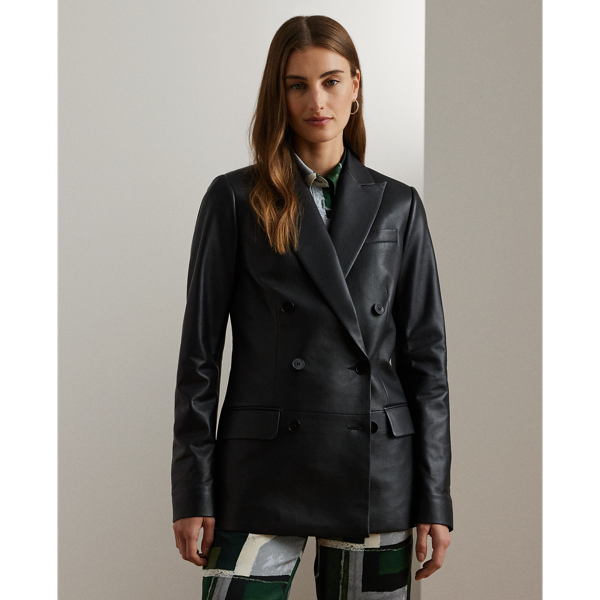 Black Nappa Leather Blazer Lauren 1