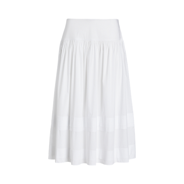 Cotton-Blend Midi Skirt