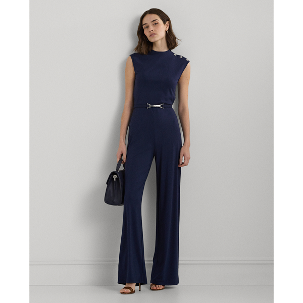 NWOT! LRL LAUREN popular RALPH LAUREN Minimalist Sleeveless One Shoulder Belted Jumpsuit