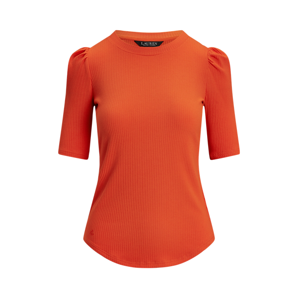Rib-Knit Cotton-Blend Elbow-Sleeve Tee