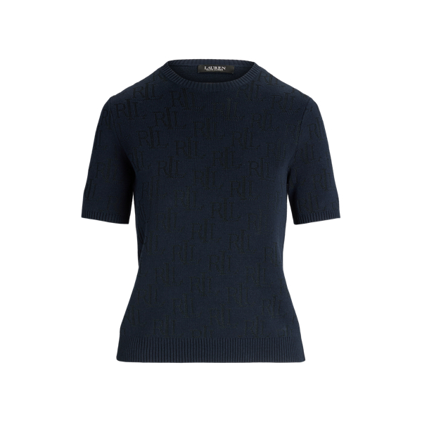 Monogram Jacquard Short-Sleeve Jumper