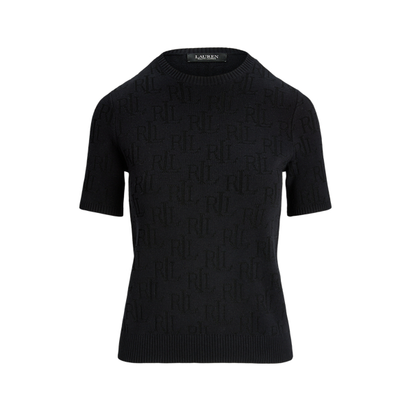 Jacquard-Kurzarmpullover mit Monogramm Lauren in 1