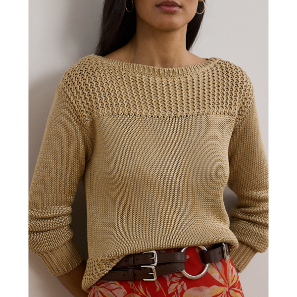 ローレン ラルフローレン LAUREN Ralph Lauren Cotton-Blend Boatneck Sweater レディース Sweate Lauren Ralph Lauren Women's Dolman-Sleeve Boatneck Sweater