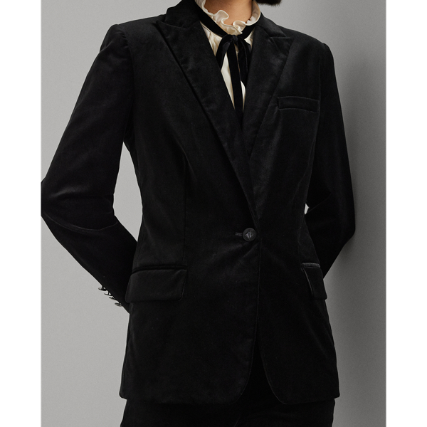 Ralph lauren stretch velvet blazer online