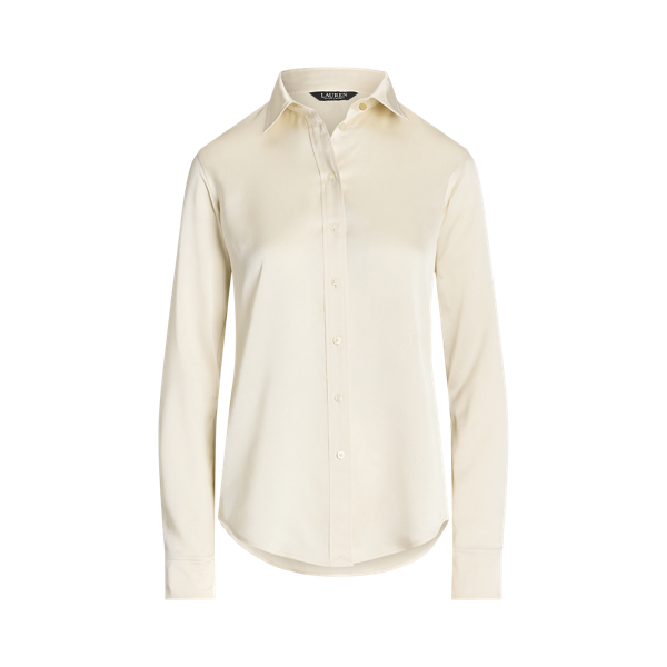 売れ筋商品|||ラルフローレン シャツ レディース トップス CLASSIC FIT SATIN CHARMEUSE SHIRT - Button-down blouse - mascarpone cream Classic Fit Satin Charmeuse Shirt