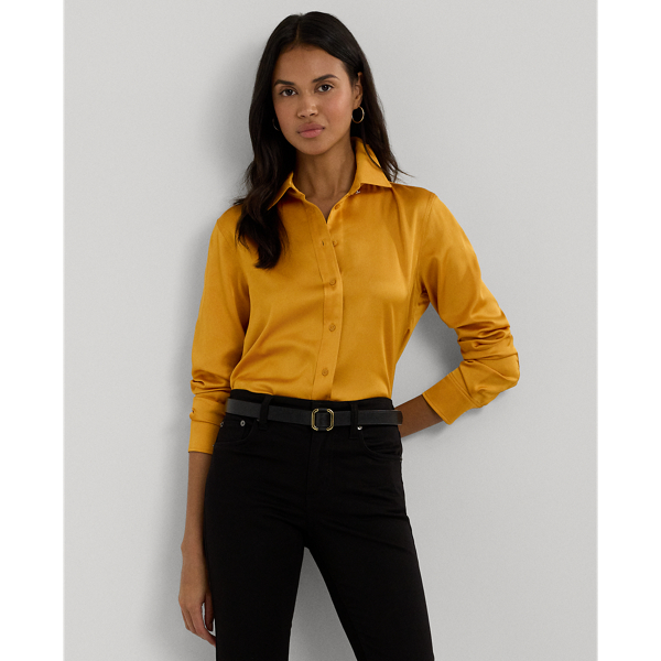 Classic Fit Satin Charmeuse Shirt