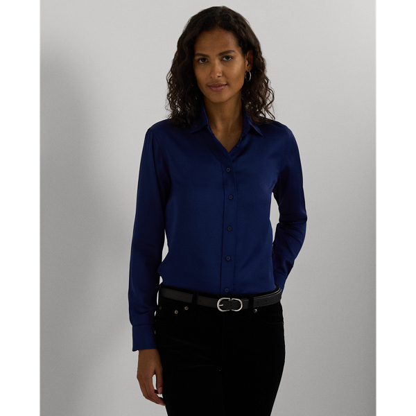 Classic Fit Satin Charmeuse Shirt