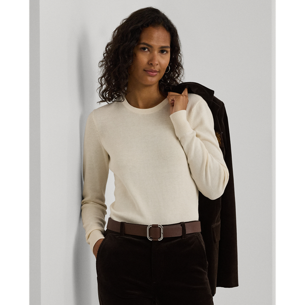 Mascarpone Cream Cotton-Blend Sweater Lauren 1