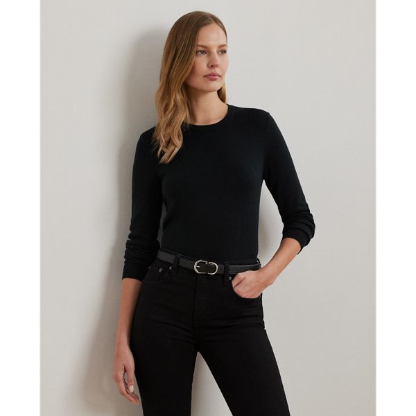 Black Cotton-Blend Sweater Lauren 1