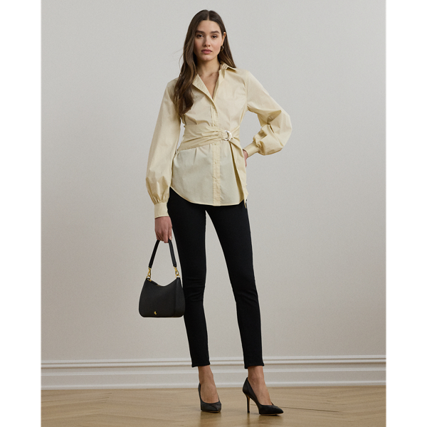 売れ筋商品|||ラルフローレン シャツ レディース トップス Tie Front Cotton Blend Shirt - Button-down blouse - ivory beige Tie-Front Cotton-Blend Shirt for Women | Ralph Lauren® TN