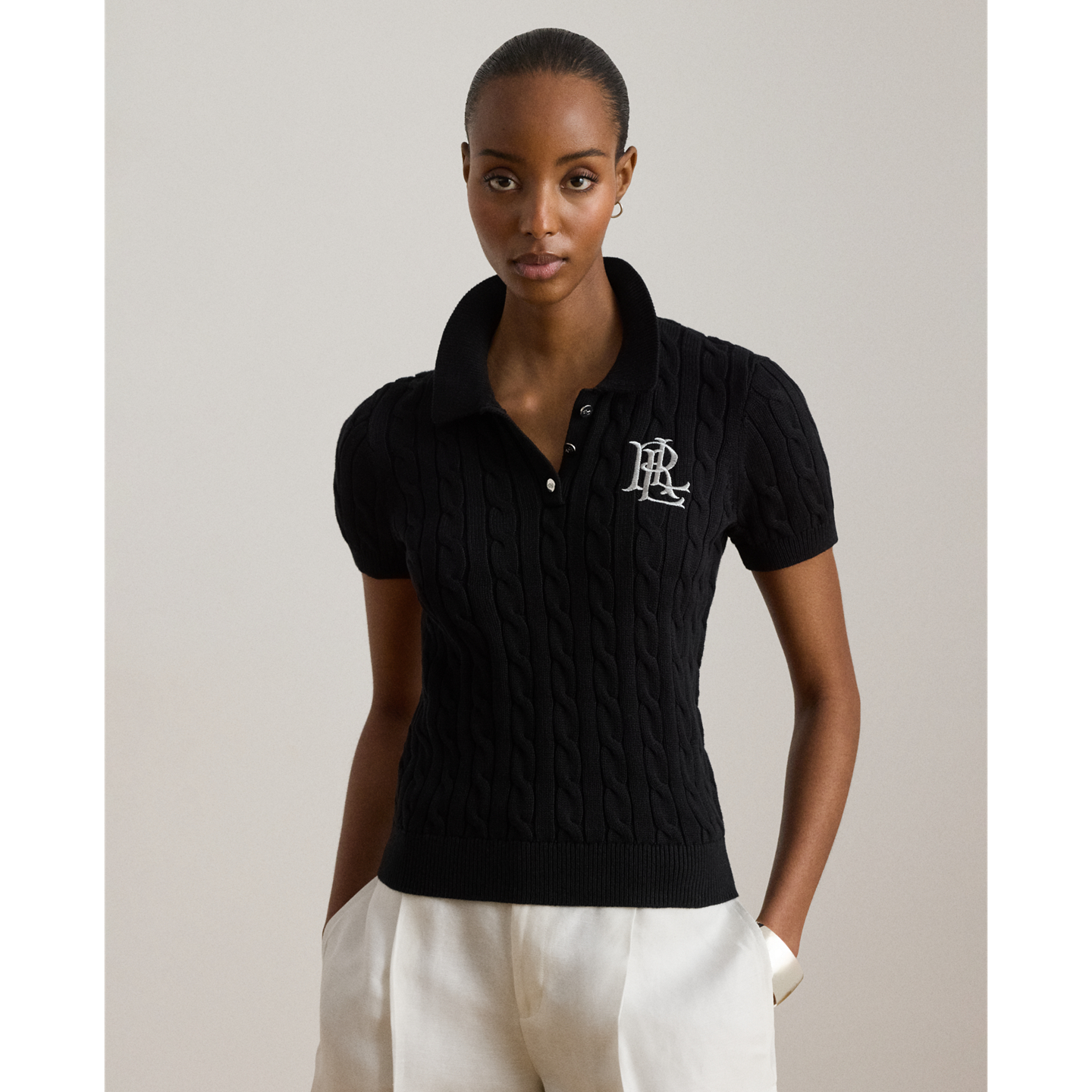 Детский свитер Ralph Lauren Cable-Knit Cotton Polo, цвет: Чёрный — фото 5