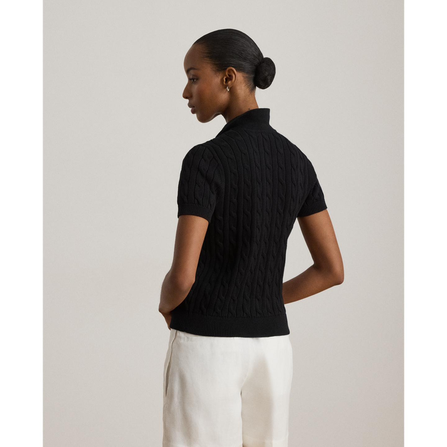 Детский свитер Ralph Lauren Cable-Knit Cotton Polo, цвет: Чёрный — фото 2