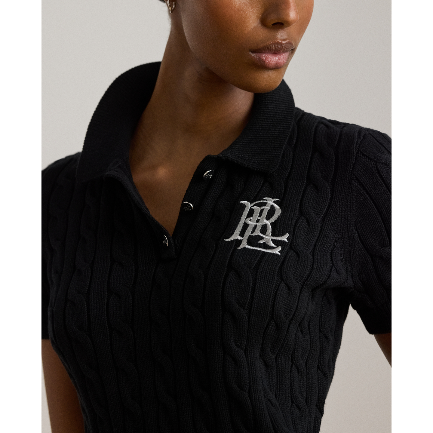 Детский свитер Ralph Lauren Cable-Knit Cotton Polo, цвет: Чёрный — фото 3