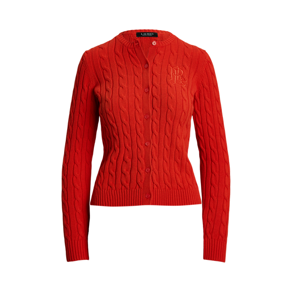 Cable-Knit Cotton Polo Sweater