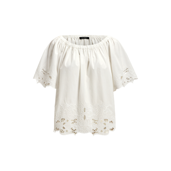 売れ筋商品|||ラルフローレン カットソー トップス レディース Women's Eyelet Cotton Off-the-Shoulder Blouse White Eyelet Cotton Off-the-Shoulder Blouse