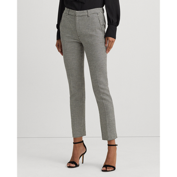 Houndstooth Twill Cropped Pant