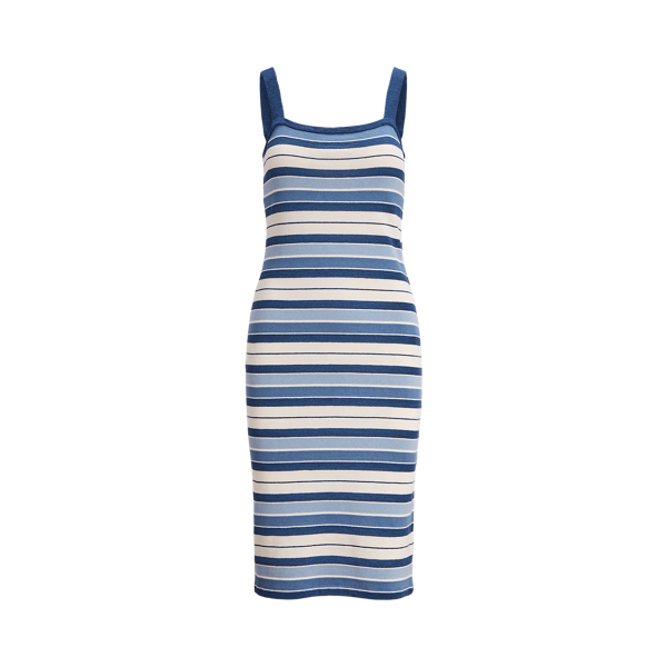 Robe d&eacute;bardeur ray&eacute;e en coton m&eacute;lang&eacute;