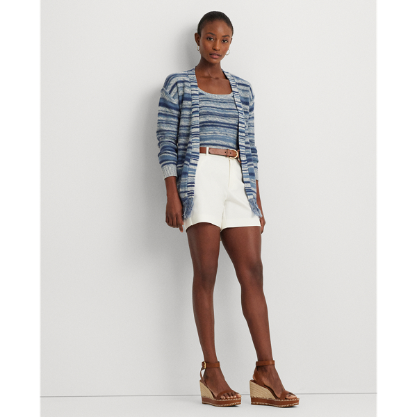 Striped Linen-Cotton Sweater Tank Top