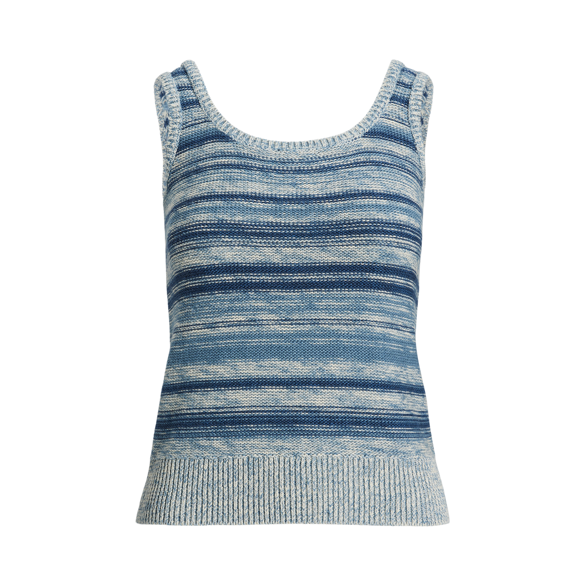 ラルフ・ローレン Lauren Ralph Lauren Striped Linen-Cotton Sweater Tank Top レディース シャ Striped Linen-Cotton Sweater Tank Top