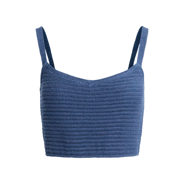 Linen-Cotton Cropped Jumper Tank Top