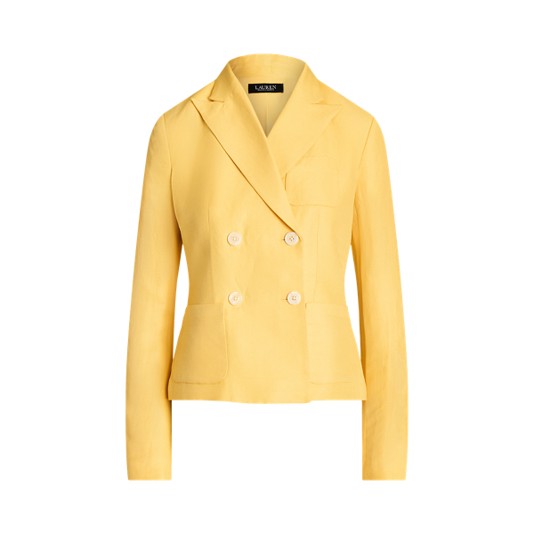 Blazer crois&eacute; en serg&eacute; de lin m&eacute;lang&eacute; Lauren en 1