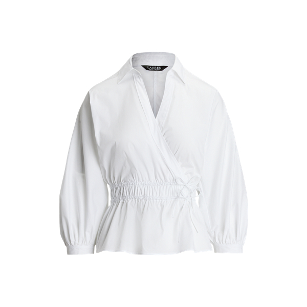 Cotton-Blend Peplum Blouse Lauren 1