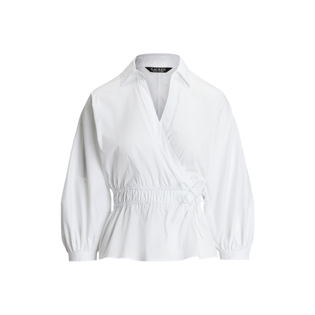 Cotton-Blend Peplum Blouse