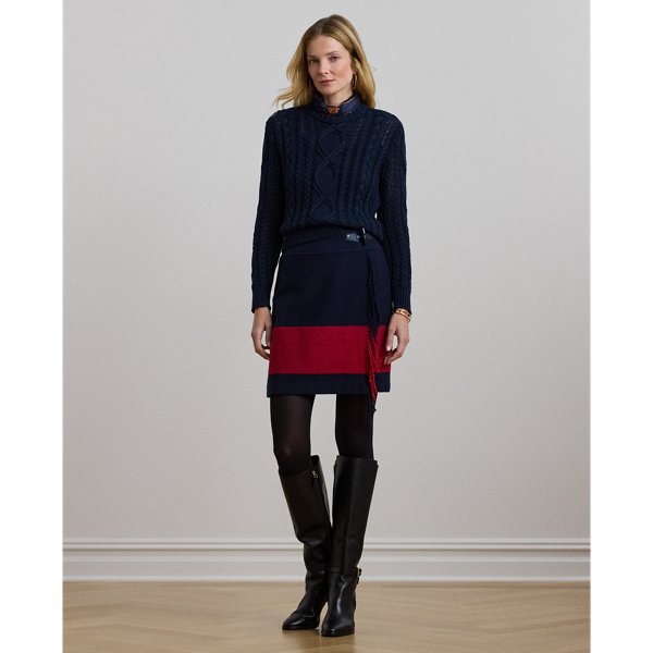 Aran-Knit Cotton-Blend Crewneck Sweater