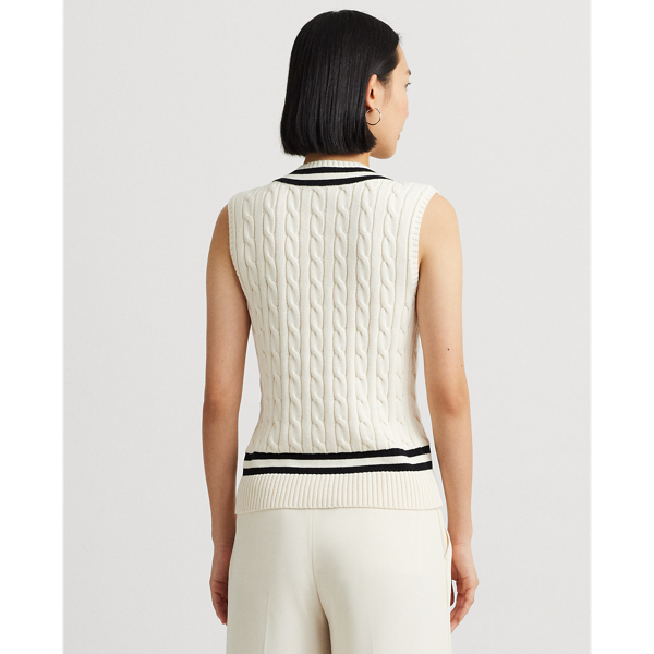 Cable-Knit Cotton Cricket Sweater Vest
