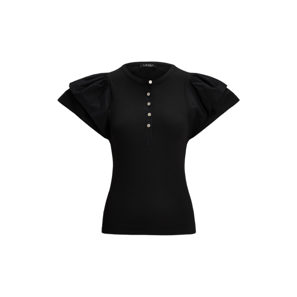 Henley-Oberteil mit Schmetterlings&auml;rmeln Lauren in 1