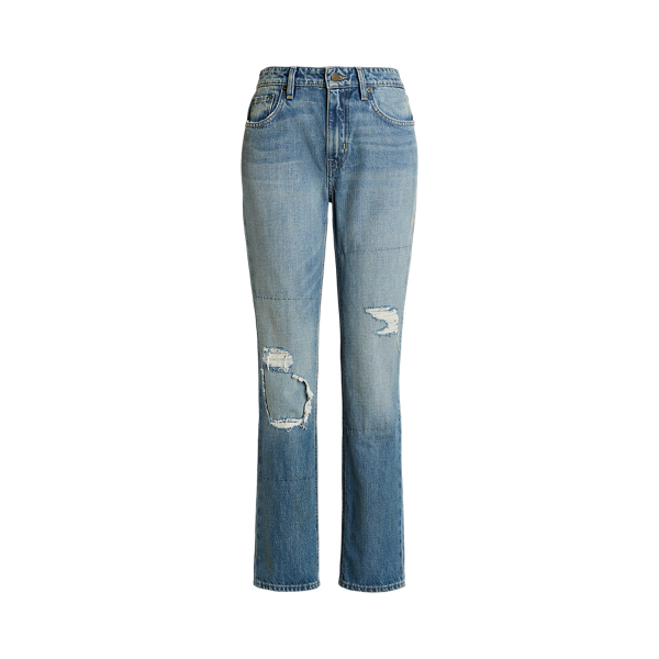 Jean droit 7/8 taille haute vieilli Lauren en 1