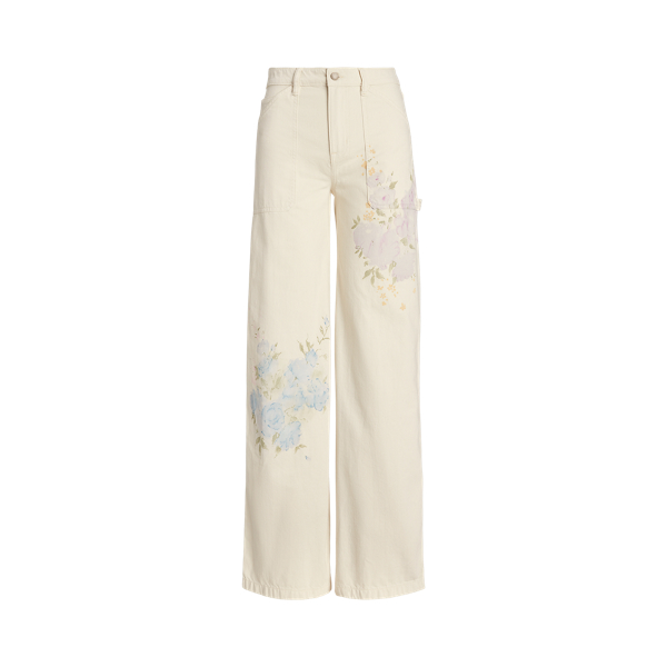 Floral High-Rise Wide-Leg Jean