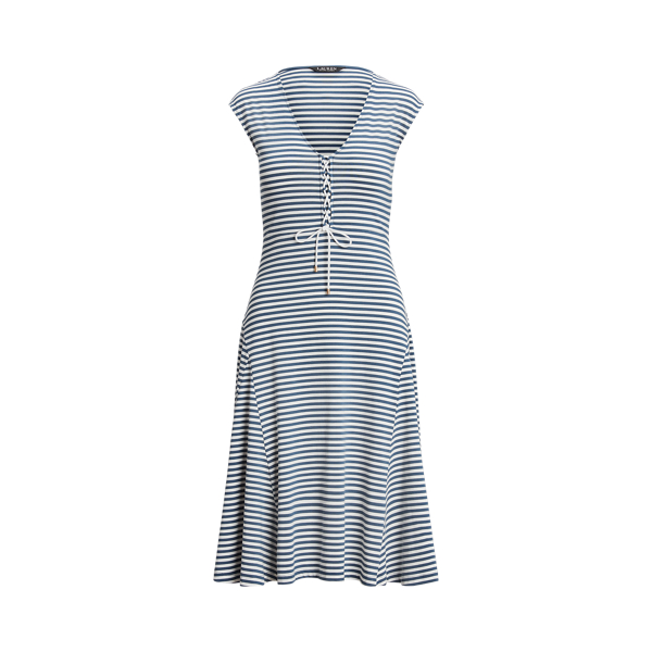 Striped Cotton Blend Jersey Dress
