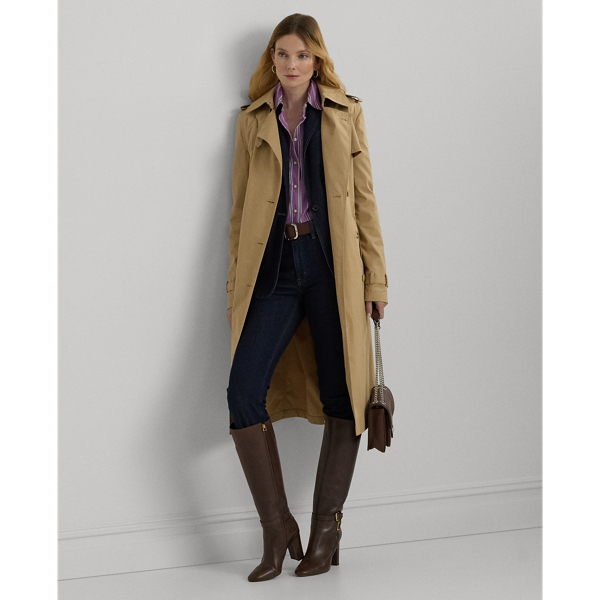 Water Repellent Belted Twill Trench Coat for Women Ralph Lauren BE