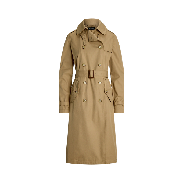 Water Repellent Belted Twill Trench Coat