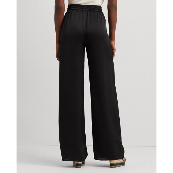 Black Satin Charmeuse Wide-Leg Pant Lauren 5