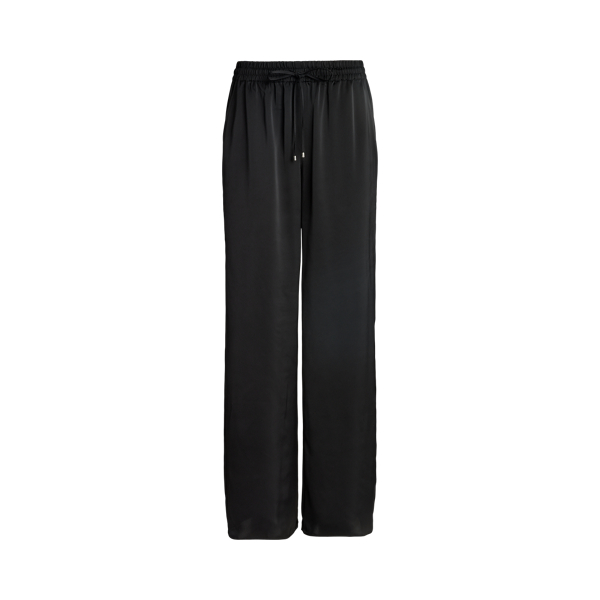 Black Satin Charmeuse Wide-Leg Pant Lauren 2